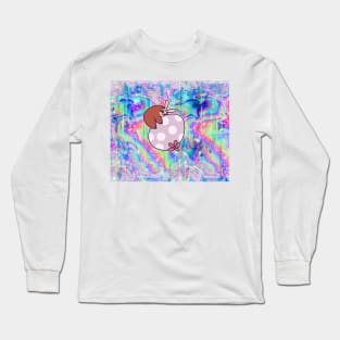 Sloth Hugging an Easter Egg Rainbow Holographic Long Sleeve T-Shirt